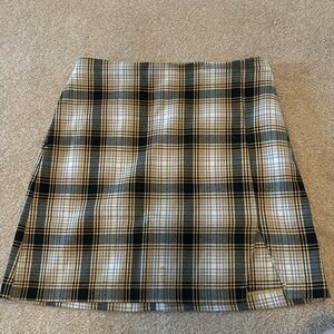 Urban Outfitters black, yellow, and white plaid skirt